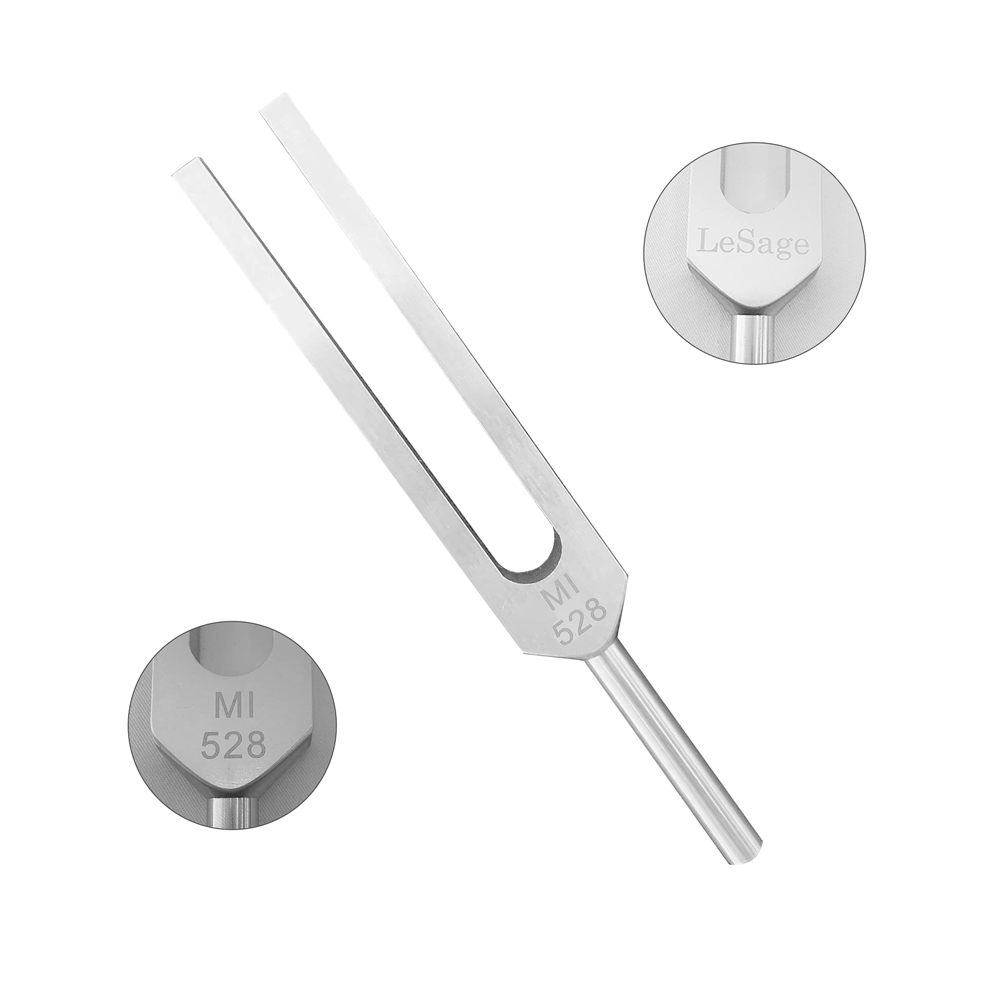 LeSage 528Hz Chakra Tuning Fork for Healing, DNA Repair & Brain Stimulation | Solfeggio Frequency Sound Therapy Tool with Silicone Hammer & Cleaning Cloth | Perfect for Meditation, Energy Healing & Sound Bath Sessions