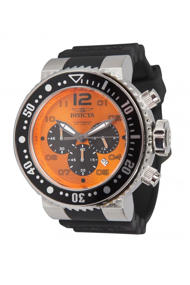 Invicta Pro Diver Men's Chronograph Watch with Orange Dial - Waterproof Diving Watch for Swimming, Snorkeling & Outdoor Activities | Model 26733