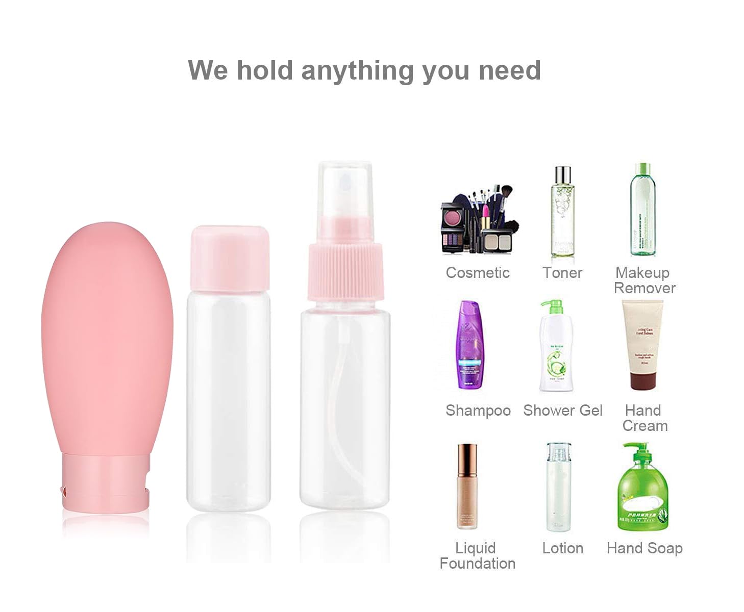 12 in 1 Silicone Travel Bottles Set - Leakproof Refillable Toiletry Containers for Shampoo, Lotion & Cream | Portable Squeeze Bottles for Hand Wash & Cosmetics | Perfect for Air Travel, Gym & Vacation Essentials