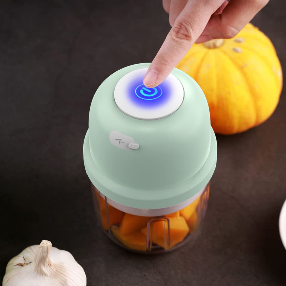 Electric Garlic Masher & Food Chopper - 250ml USB Rechargeable Stainless Steel Multifunction Kitchen Tool for Garlic, Vegetables, Fruits, Smoothies, Meat - Perfect for Cooking, Meal Prep & Small Kitchen Appliances