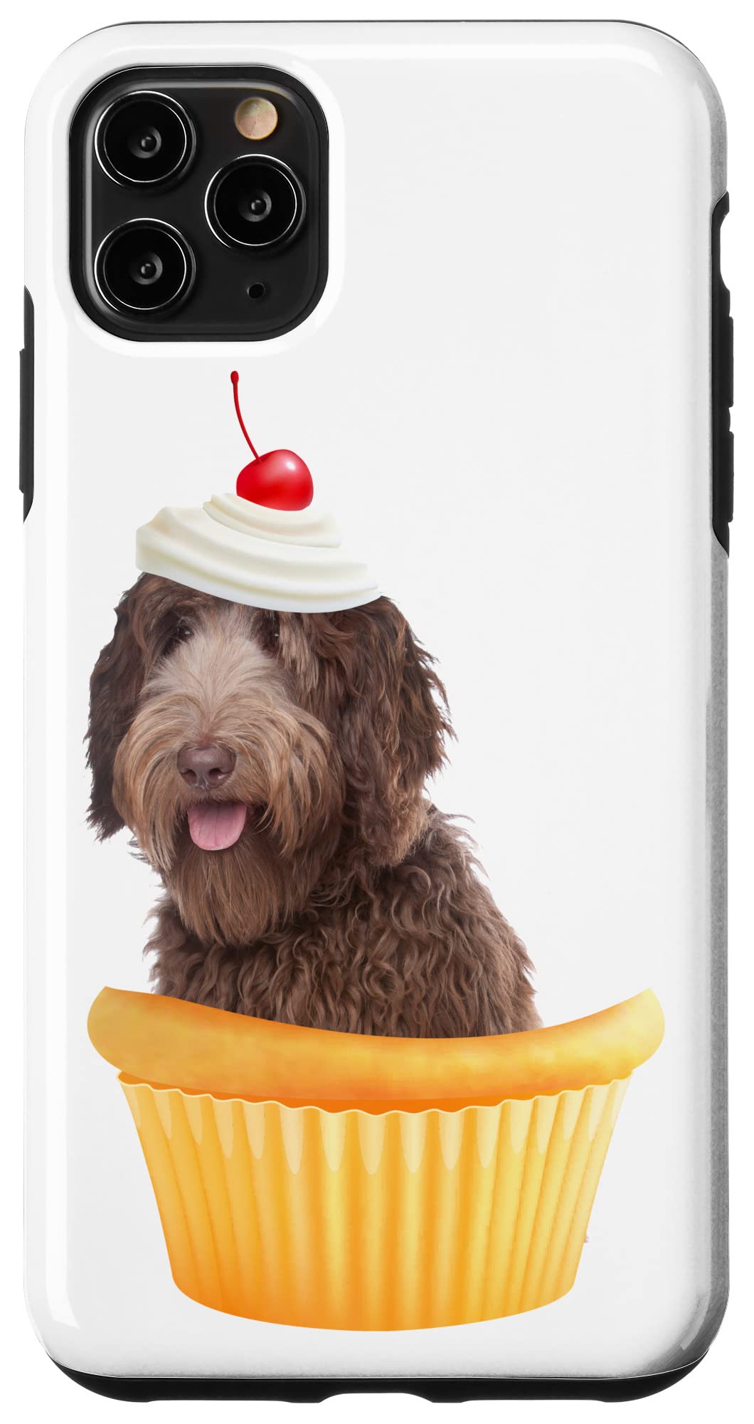 iPhone 11 Pro Max Case - Cute Cupcake & Puppy Design - Durable Shockproof Cover for Labradoodle Lovers - Perfect for Everyday Use, Travel & Gift Giving