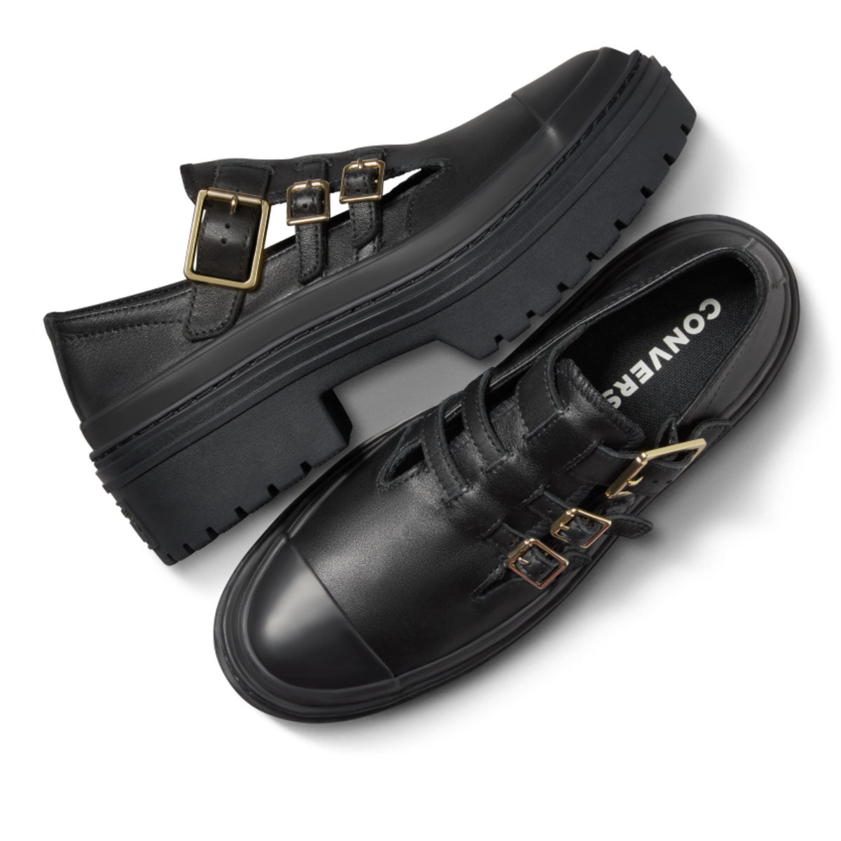Chuck Taylor All Star Lugged Heel Mary Jane Platform Shoes - Black Gold | Classic Sneakers for Women | Perfect for Casual Outfits, Street Style & Everyday Wear