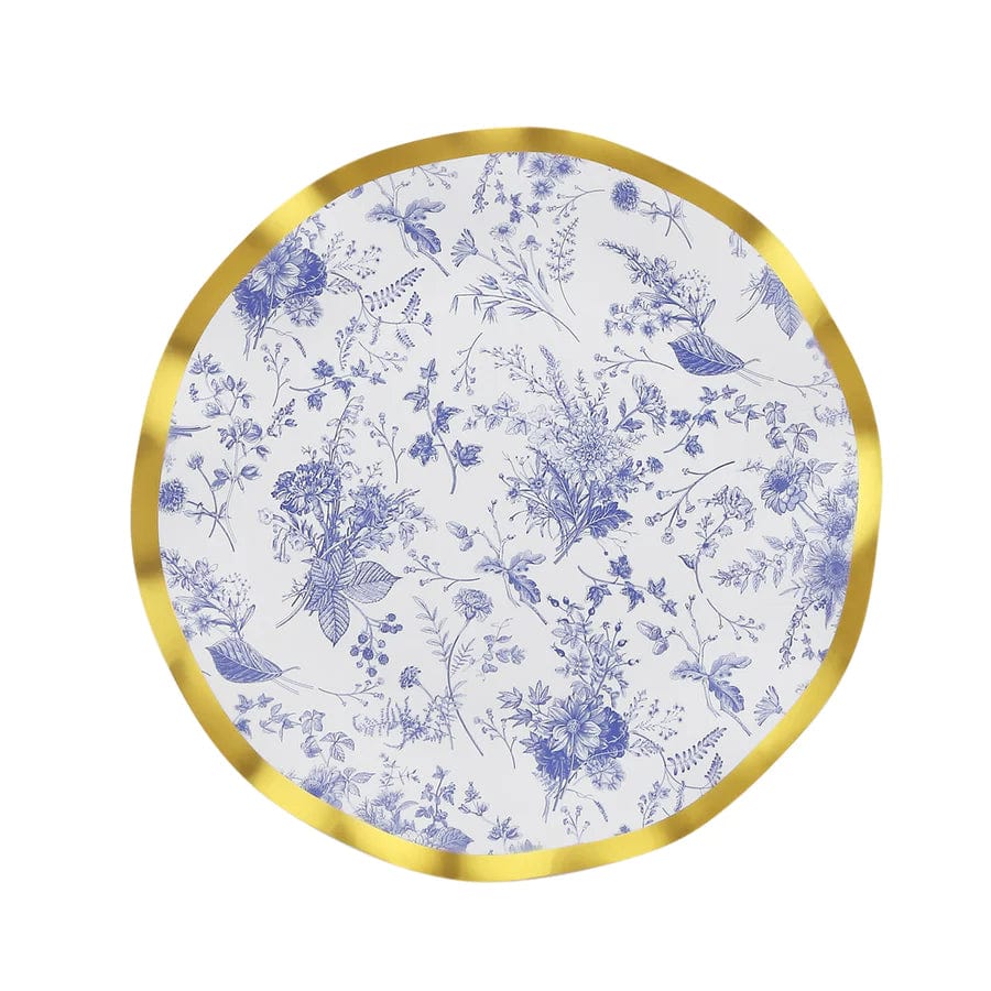 25-Pack Gold Wavy Rim Disposable Paper Salad Plates - Elegant Dinner Party Tableware for Weddings, BBQs & Picnics