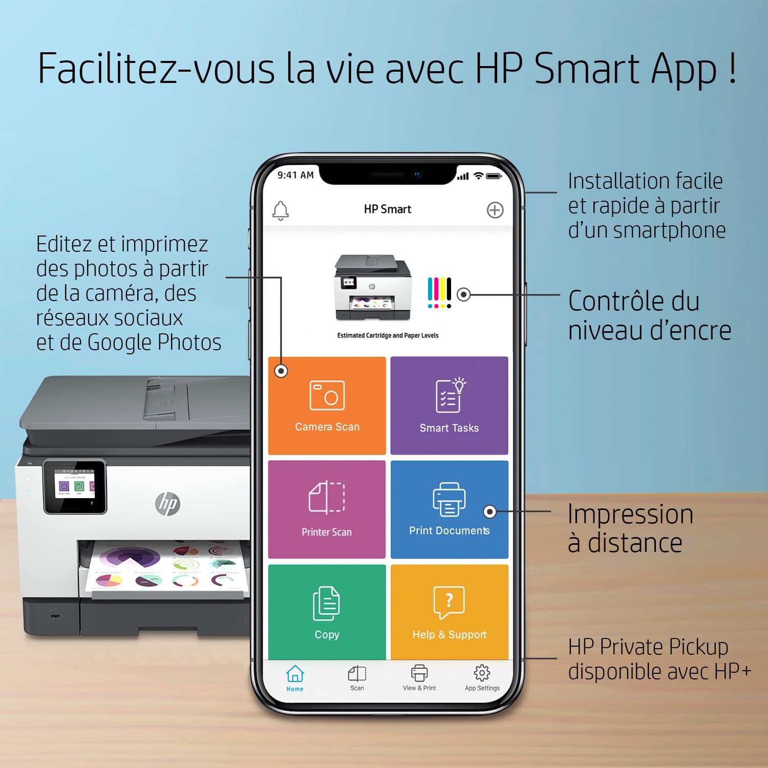 HP OfficeJet Pro 9022e All-in-One Wireless Color Inkjet Printer with 6 Months Instant Ink | Print, Copy, Scan, Fax | Auto Document Feeder & Duplex Printing | Ideal for Home Office & Small Business Productivity