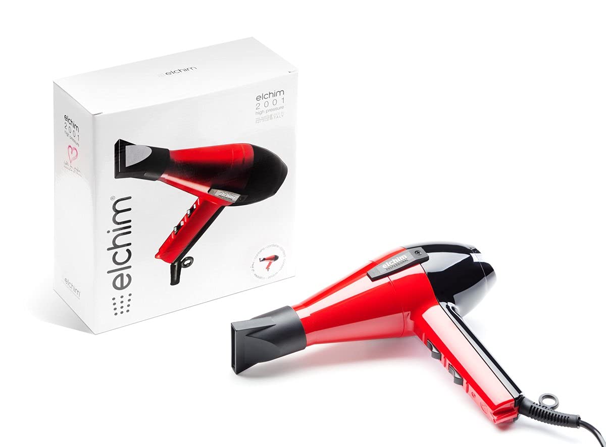 Elchim Classic 2001 Professional Hair Dryer - 1875W High Power Ionic Blow Dryer for Fast Drying & Frizz Control | Salon Quality for Home & Travel Use