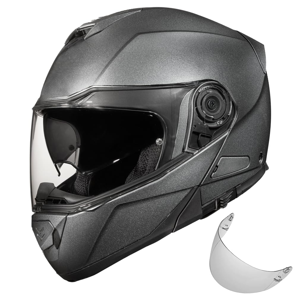Daytona Glide Modular Motorcycle Helmet - DOT Approved Full Face with Visor | Bluetooth Ready for Safe Rides