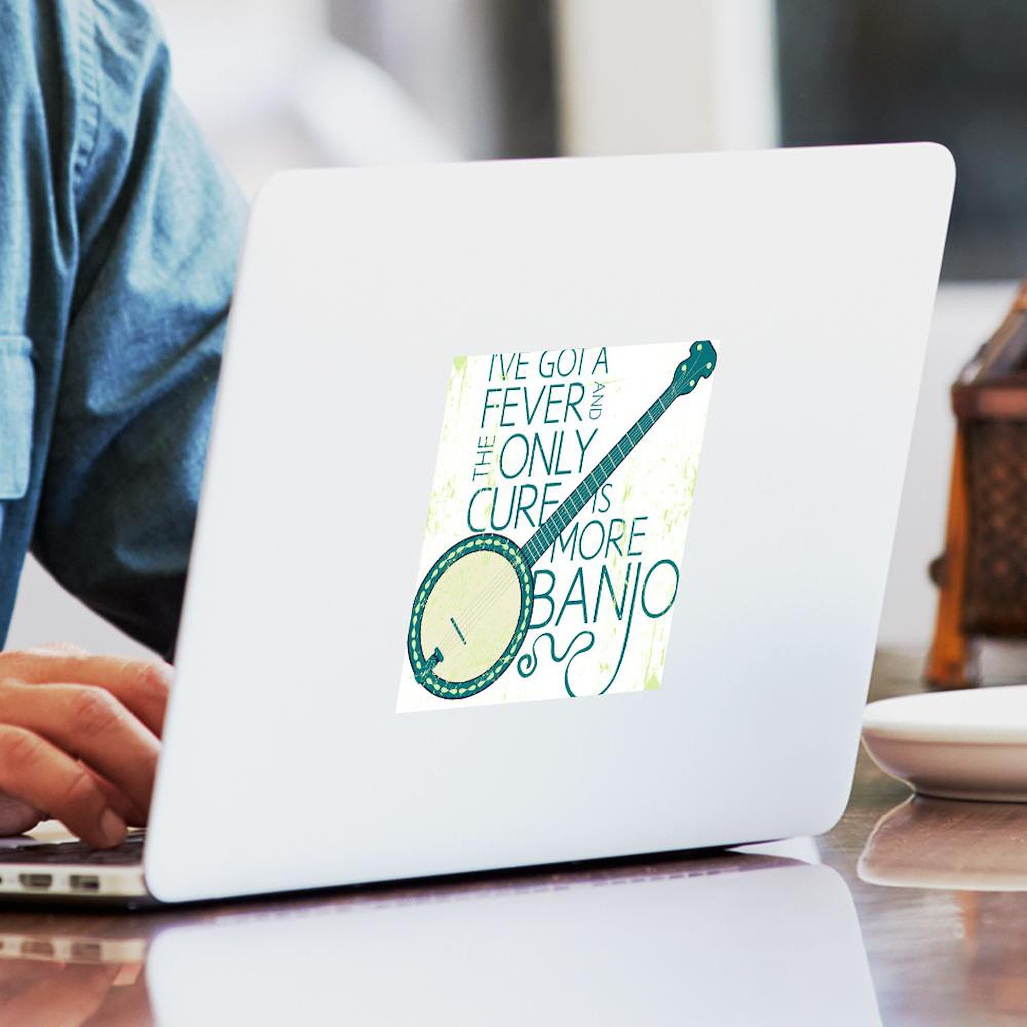 Banjo Black Square Sticker 3x3 Inch - Durable Car Bumper Decal for Vehicles, Laptops & Water Bottles | Perfect for Music Lovers, Outdoor Enthusiasts & Personalizing Belongings