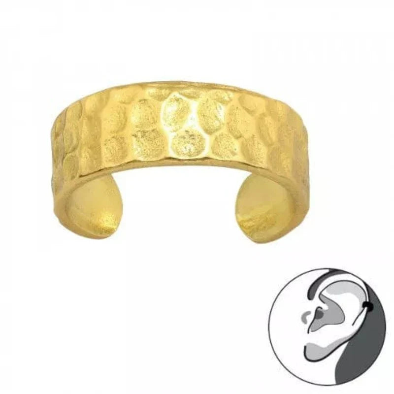 Elegant Gold Faceted Ear Cuff Earrings for Women - Trendy Non-Piercing Ear Jewelry for Parties, Weddings & Everyday Wear