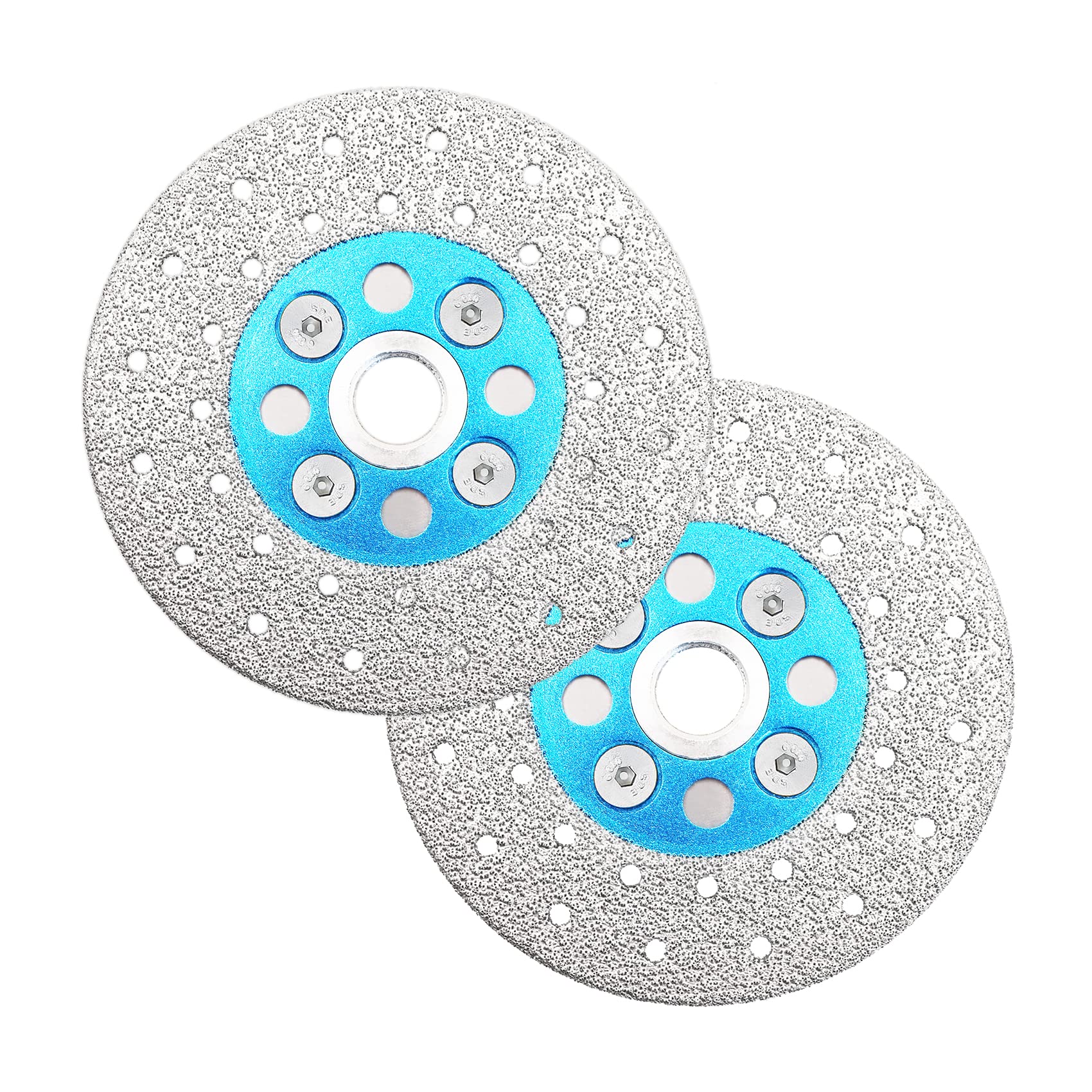 4-Inch Diamond Granite Cutting Wheel - 2 Pack Vacuum Brazed Angle Grinder Blade with 5/8-11 Thread for Granite, Porcelain, Tile, Stone, Marble & Quartz - Perfect for Grinding, Beveling, Shaping & Rounding Edges in Construction & DIY Projects