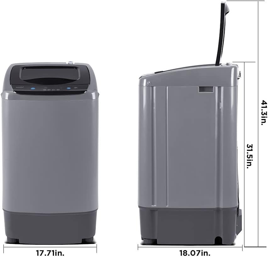 Comfee 0.9 cu.ft Portable Washing Machine - Compact Full-Automatic Washer with LED Display, 5 Wash Cycles & Built-in Rollers - Perfect for Apartments, RVs, Dorms and Small Spaces