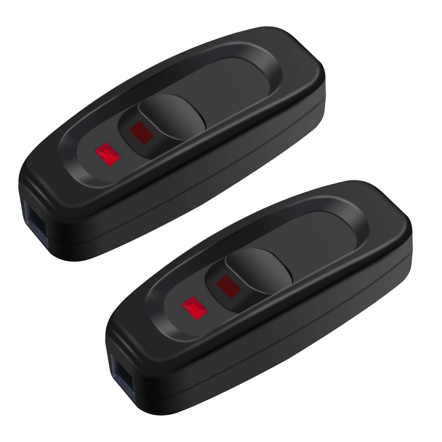 2PCS Weideer Inline Cord Switch 10A 250V ON/Off Rocker Switch with LED Light - Black Appliance Power Button for Table Lamps, Desk Lights & Bedside Lamps - Perfect for Home Office, Dorm Room & Nightstand Lighting Accessories