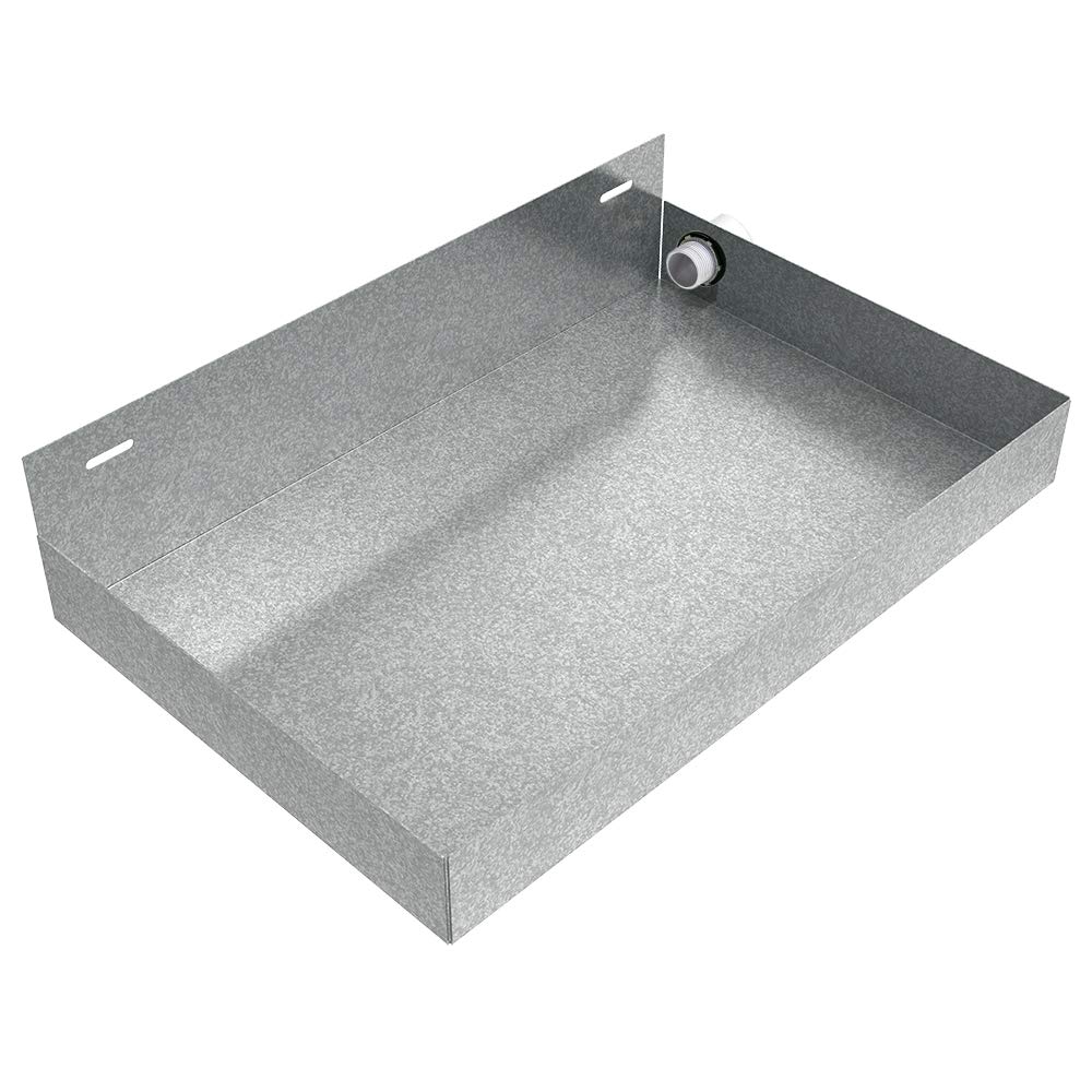 Wall Mounted Tankless Water Heater Drain Pan - 20 x 13 x 2.5 Inch Galvanized Steel Leak Proof Pan - Water Damage Prevention for Homes & RVs - Made in USA | Ideal for Basement, Garage & Outdoor Installations