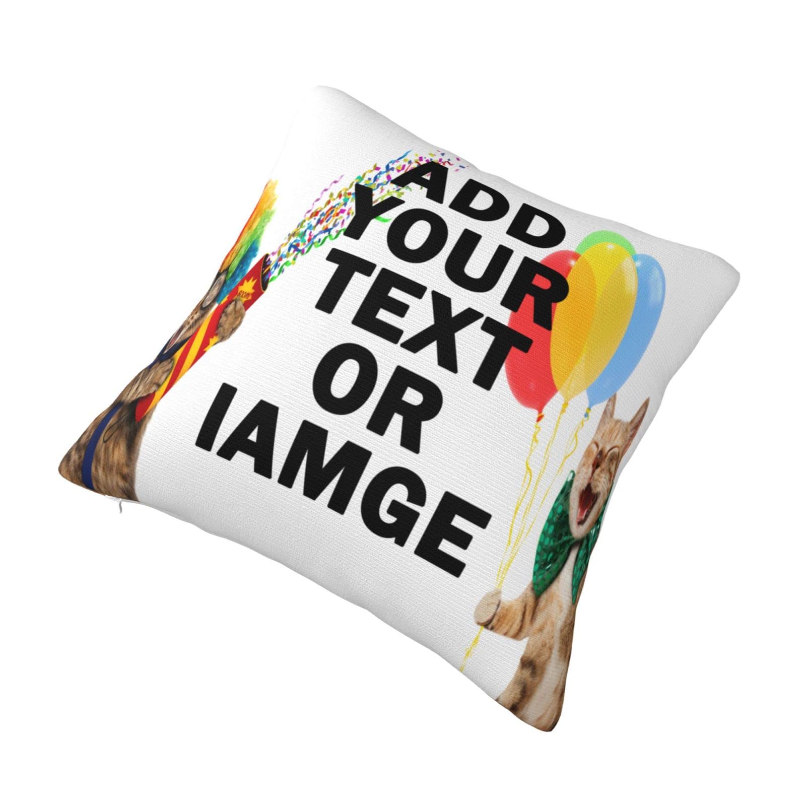 Custom Photo Pillow Covers 18x18 - Personalized Throw Pillowcases with Pictures & Text - Unique Birthday, Christmas & Halloween Gifts - Perfect for Home Decor, Couples Gifts & Special Occasions