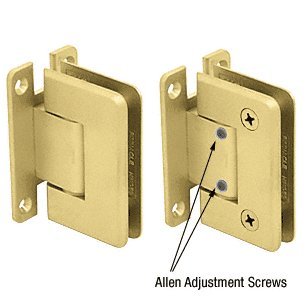CRL Satin Brass 337 Series Adjustable Wall Mount Full Back Plate Hinge - Premium Cabinet & Door Hardware for Bathroom Vanity, Kitchen Cabinets & Furniture Installation