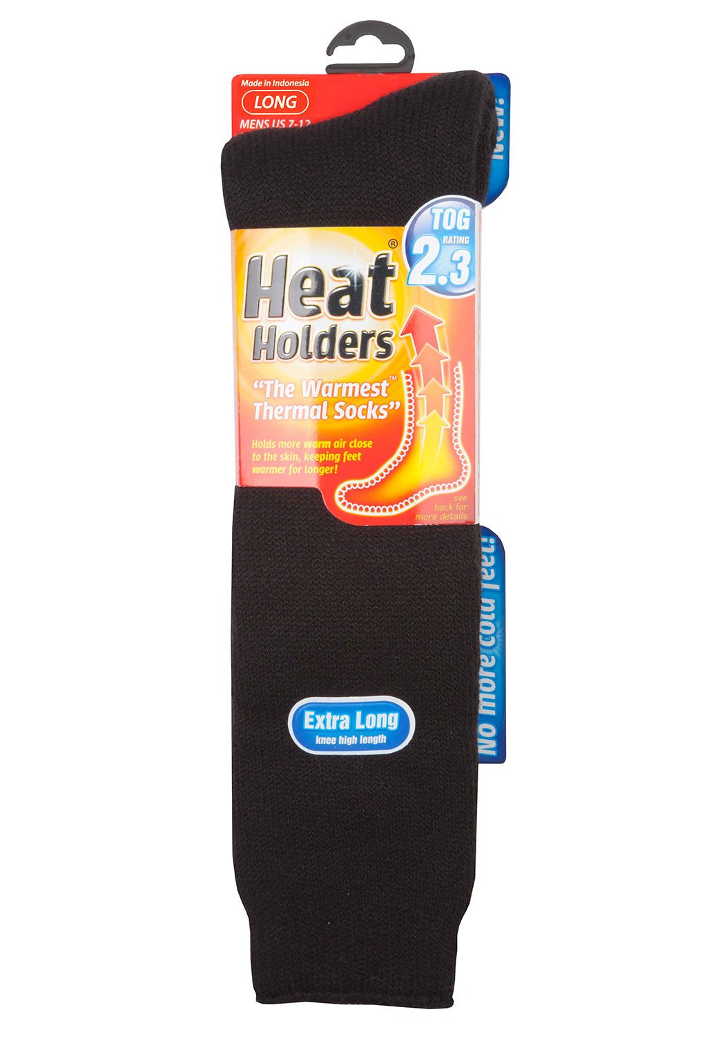 Men's Thermal Long Socks for Winter - Size 7-12 US (Black) - Warm Wool Blend Socks for Hiking, Skiing & Outdoor Activities