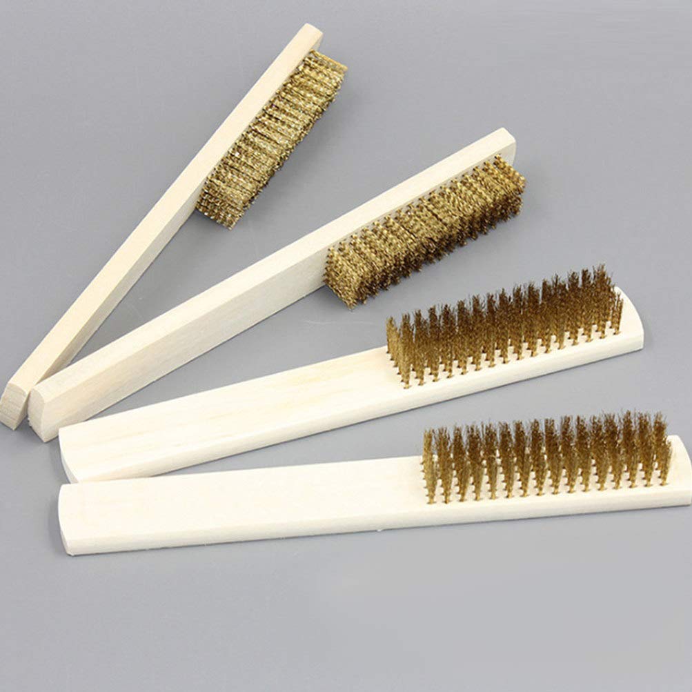 4pcs Brass Scratch Brush - Jewelry & Household Cleaning Tools for Electric Drill & Wooden Stripping