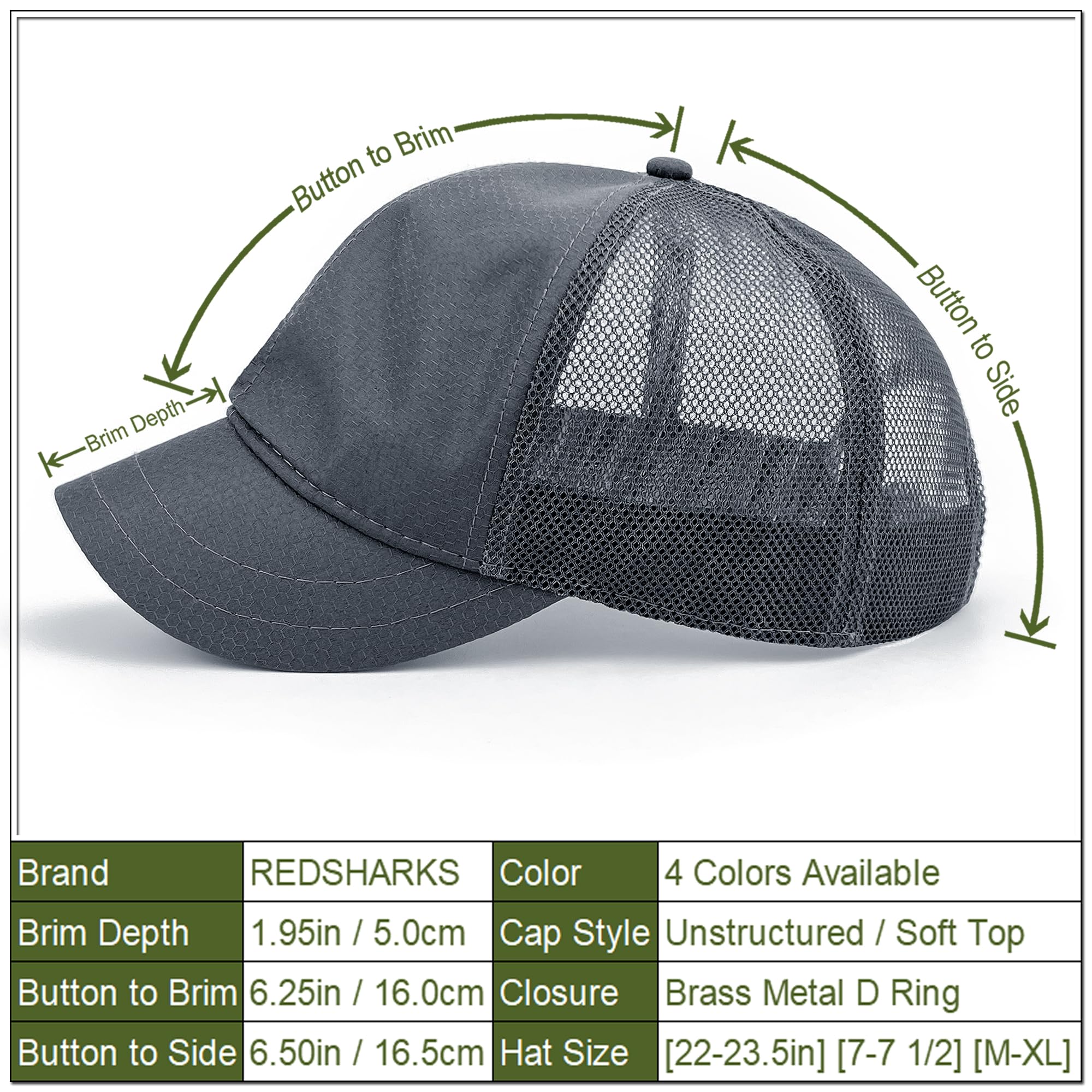 Breathable Mesh Back Baseball Caps for Women & Men - Quick Dry, Unstructured, Short Brim Running Hats - Perfect for Jogging, Hiking & Outdoor Sports