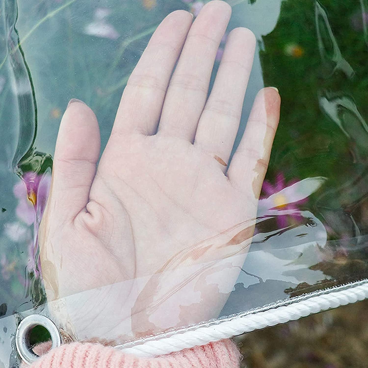 Heavy Duty Waterproof Clear PVC Tarpaulin with Eyelets - Transparent Cover for Garden Furniture, Plant Protection Rain Tents, Outdoor Equipment (Ideal for Patio, Greenhouse & Camping)