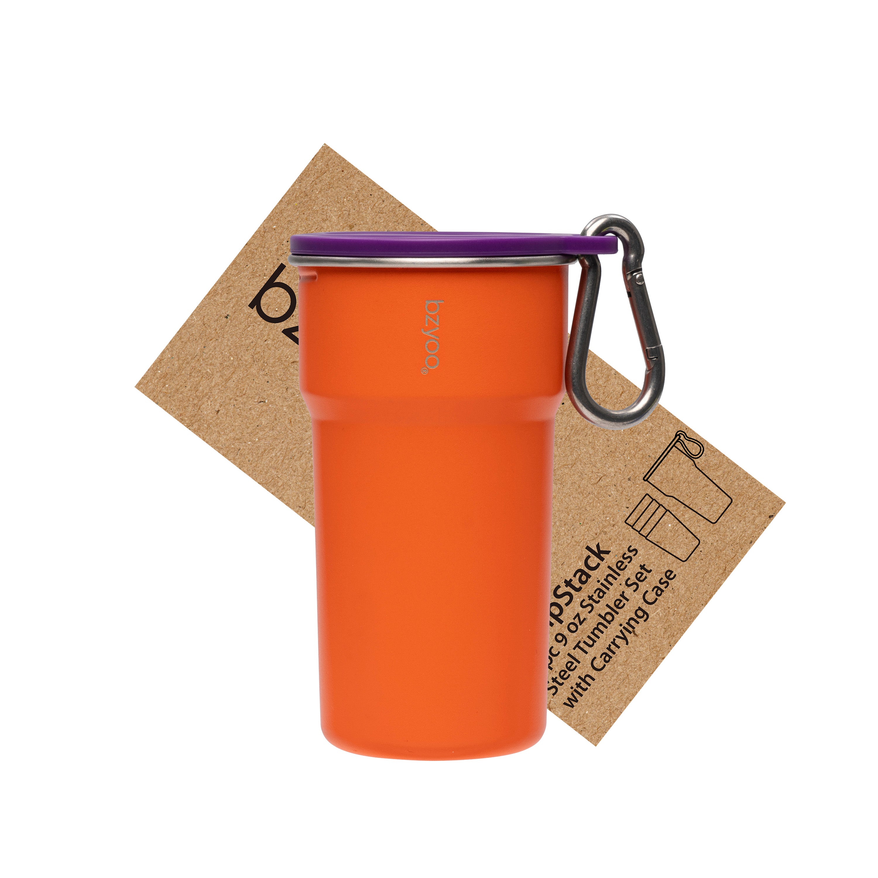 Premium Stainless Steel Camping Cup Set with Hooks - 3-Piece Nesting Design, Durable & Lightweight for Outdoor Adventures (Orange) | Perfect for Hiking, Backpacking, and Travel Accessories