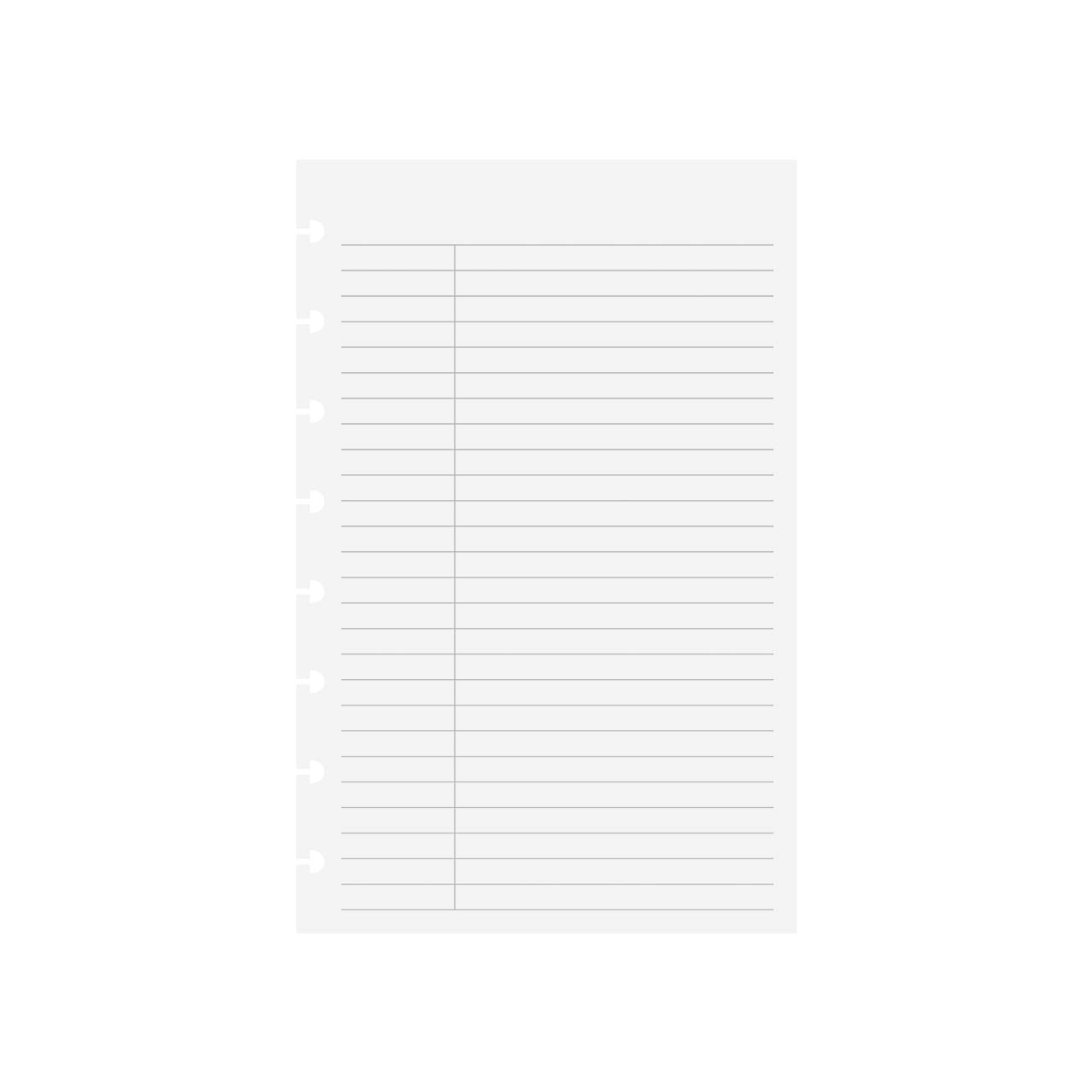 Circa College Ruled Discbound Refill Paper - 100 Sheets, No Title Box - Perfect for Note-Taking, Journaling & Planner Organization