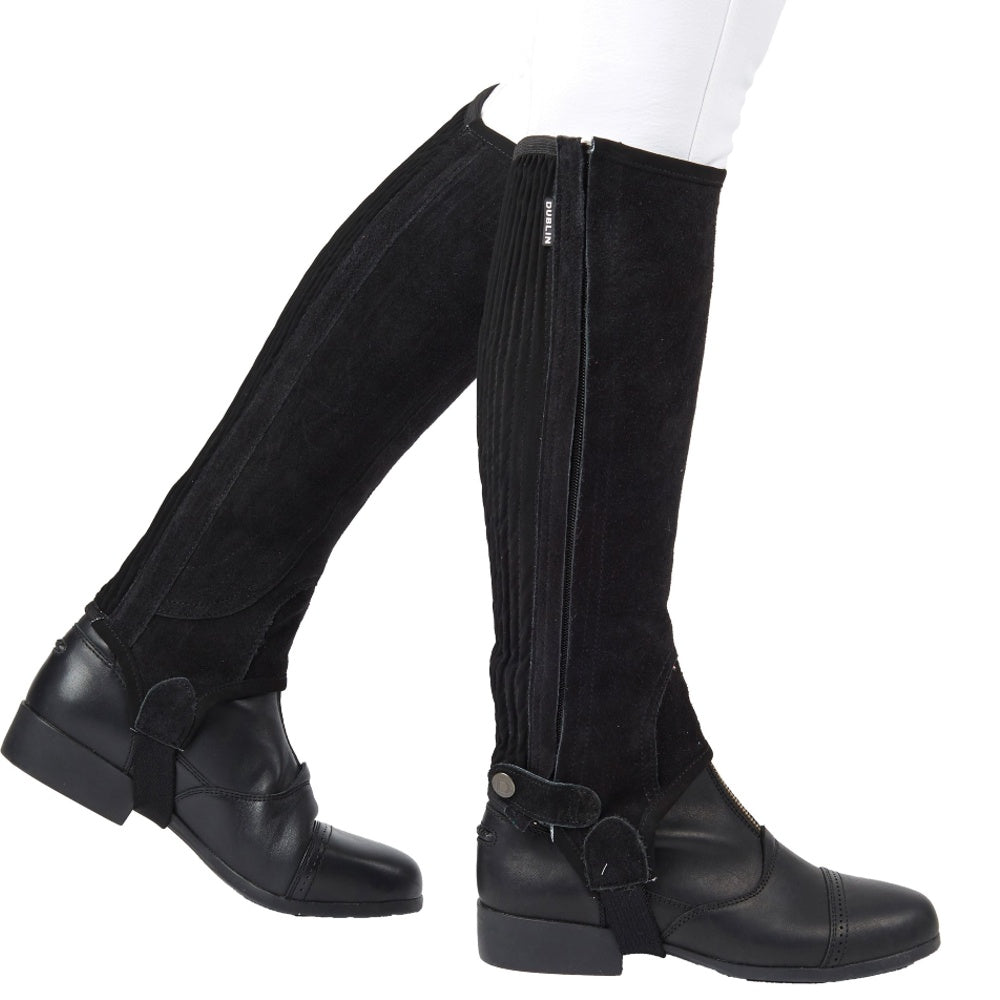 Dublin Children's Suede Half Chaps II - Equestrian Riding Boots for Kids - Perfect for Horseback Riding Lessons & Show Competitions
