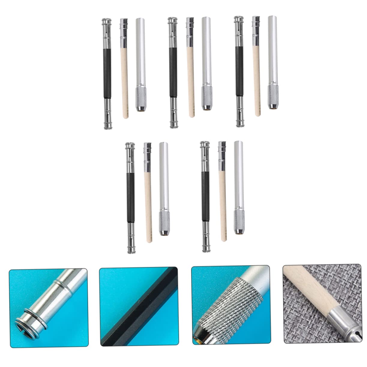 ULDIGI Pencil Extenders Set of 15 - Portable Pencil Holders for Artists & Students - Ideal for Sketching, Drawing & School Projects - Durable Art Supplies for Extended Pencil Use