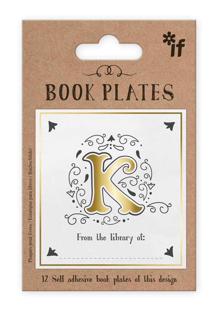 Personalized IF Letter Book Plates - Monogram Letter K for Books, Journals & Gifts - Perfect for Libraries, Book Lovers & Customized Home Decor