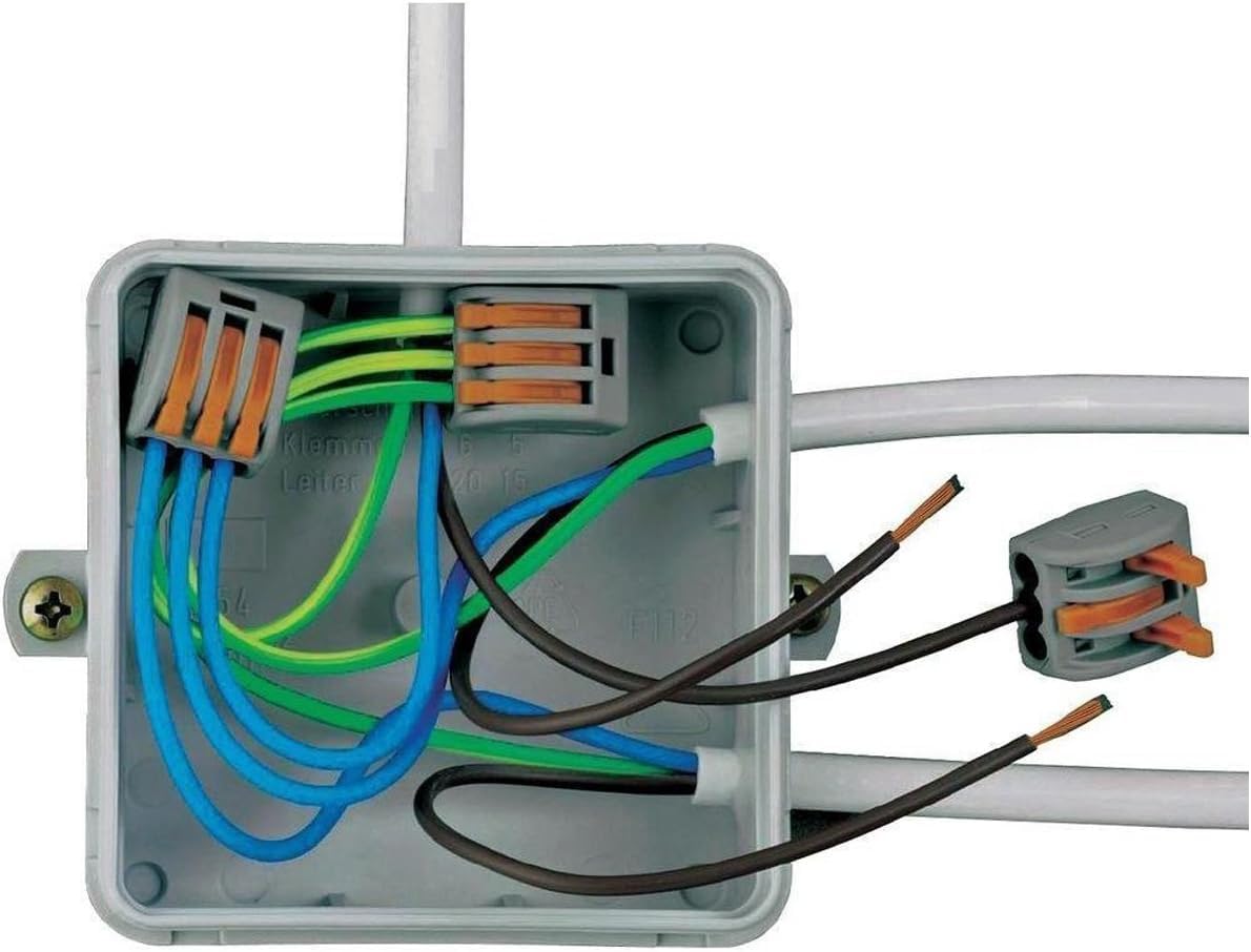 Compact Lever Wire Connectors - 3 Conductor Fast Connection Terminal for 28-12 AWG Wires (50 Pack) | Quick Splice Electrical Connectors for Home Wiring, Automotive & DIY Projects