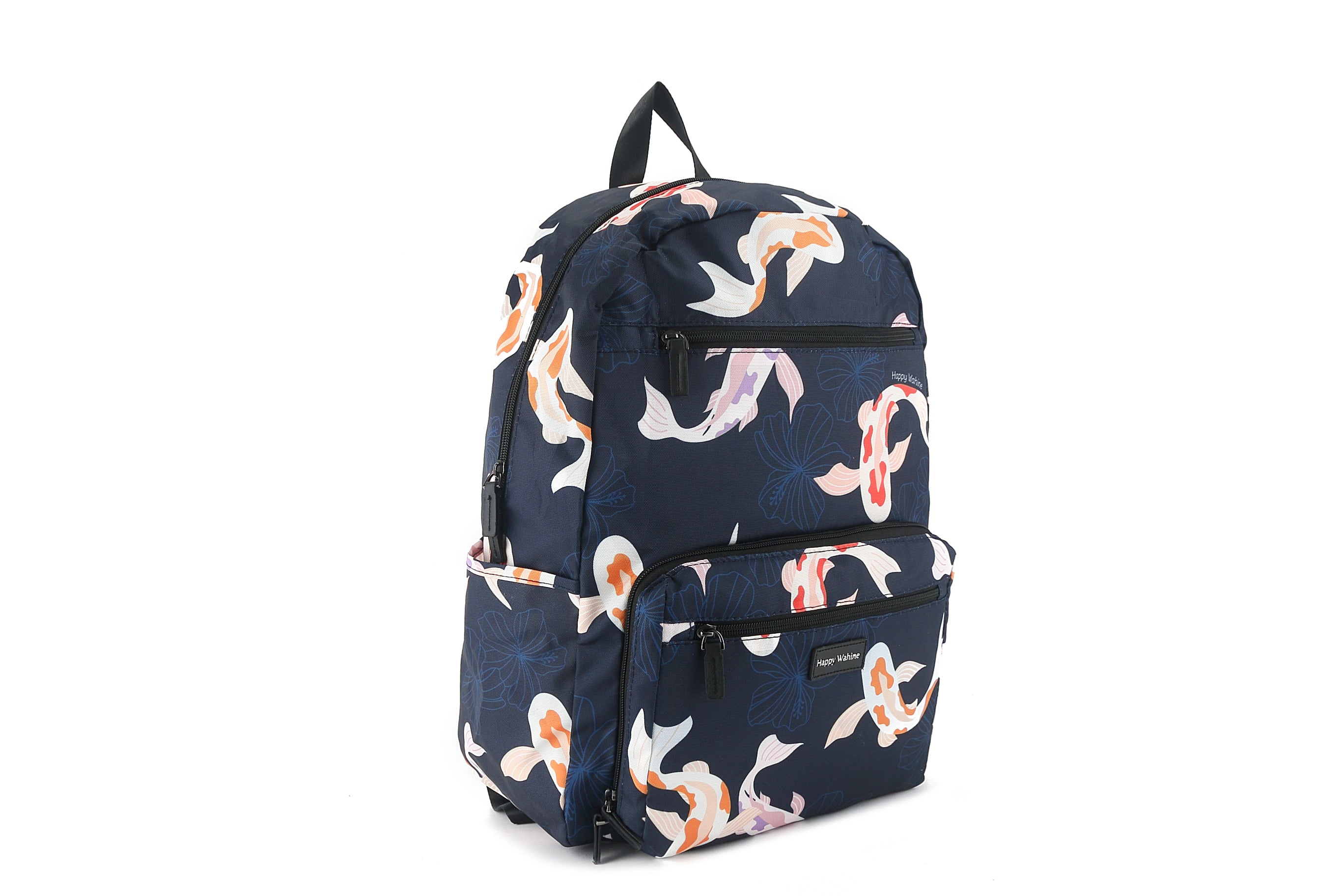 Melanie Koi Navy Backpack for Women - Stylish Laptop Bag for Work, School & Travel | Durable Water-Resistant College Backpack with USB Charging Port