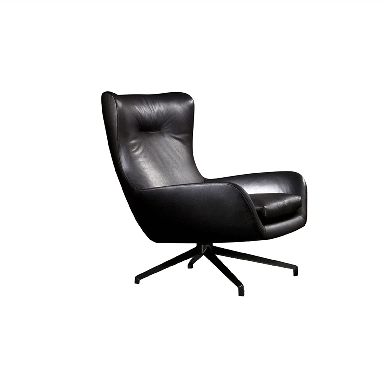 Premium Leather Office Chair - Ergonomic Lounge & Accent Armchair for Living Room, Bedroom, Balcony - Wrought Iron Frame with Reclining Feature - Perfect for Home Office, Relaxation & Small Spaces
