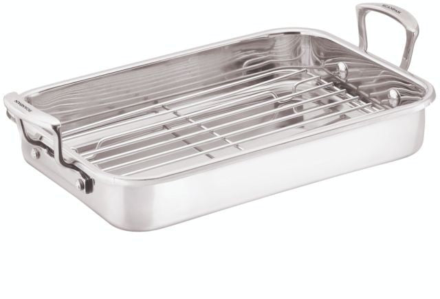 Scanpan Impact Roaster with Rack - 17.3 x 10.2 Inch Nonstick Roasting Pan for Oven - Perfect for Thanksgiving Turkey, Holiday Meals & Family Dinners