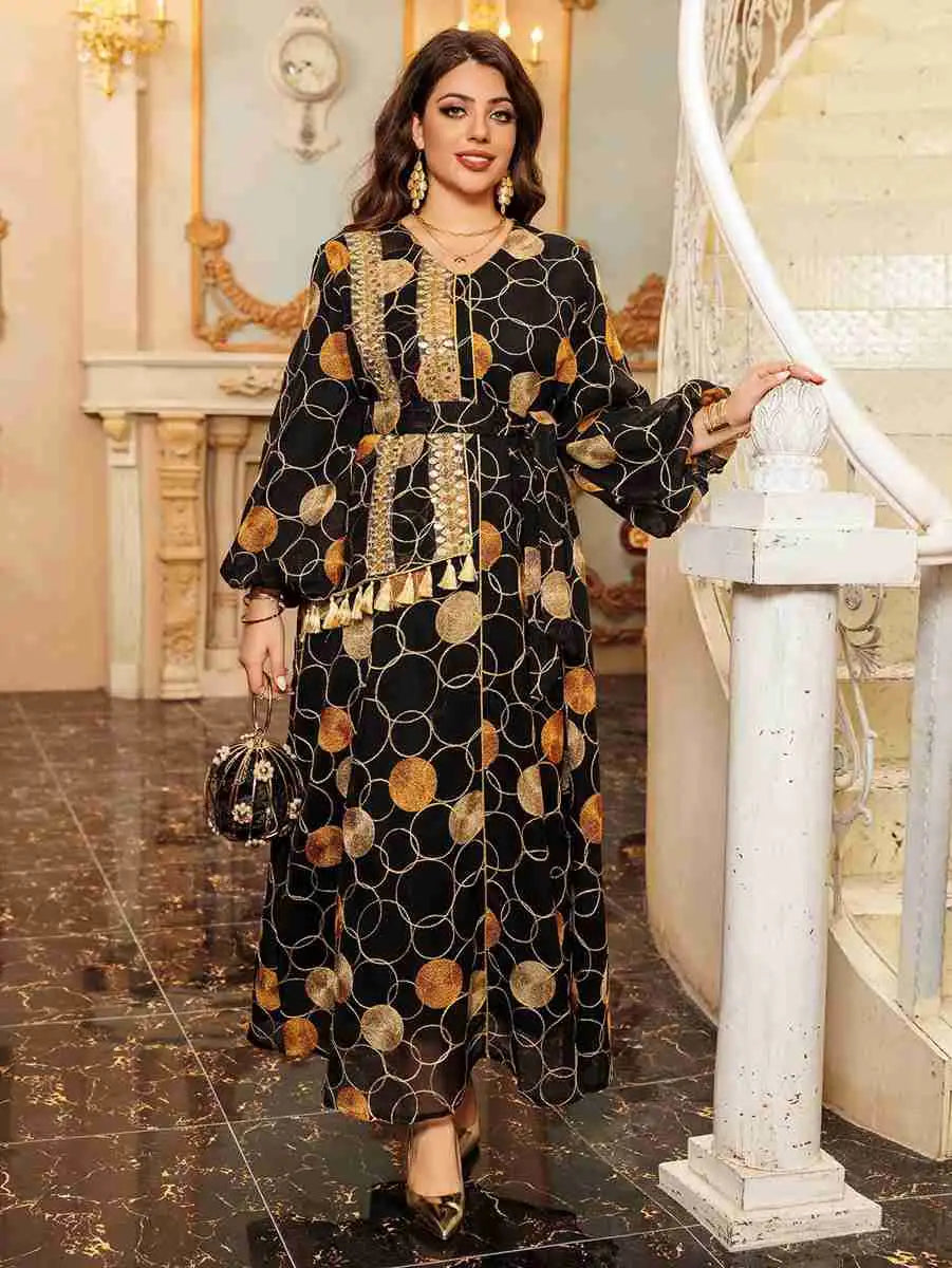 Elegant Eid Embroidery Mesh Caftan Kaftan Dress for Women - Perfect for Eid Celebrations, Parties, and Special Occasions