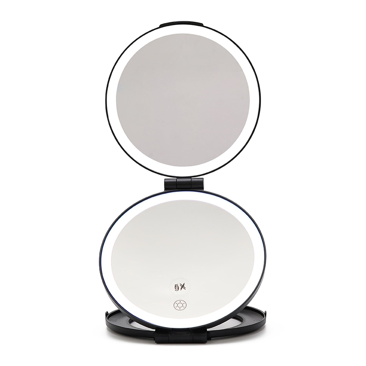 Portable LED Travel Mirror with Bright Adjustable Lights - Perfect for Makeup, Shaving & Grooming On The Go