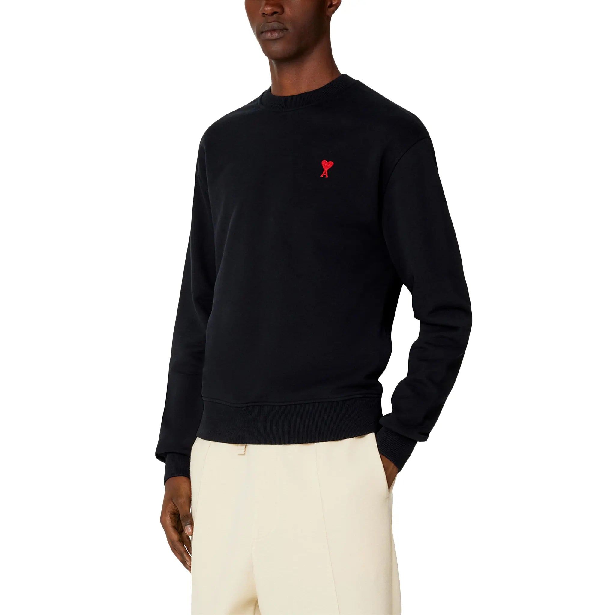 Ami Paris Ami De Coeur Black Sweatshirt for Men - Stylish French Designer Hoodie for Casual Wear & Street Fashion