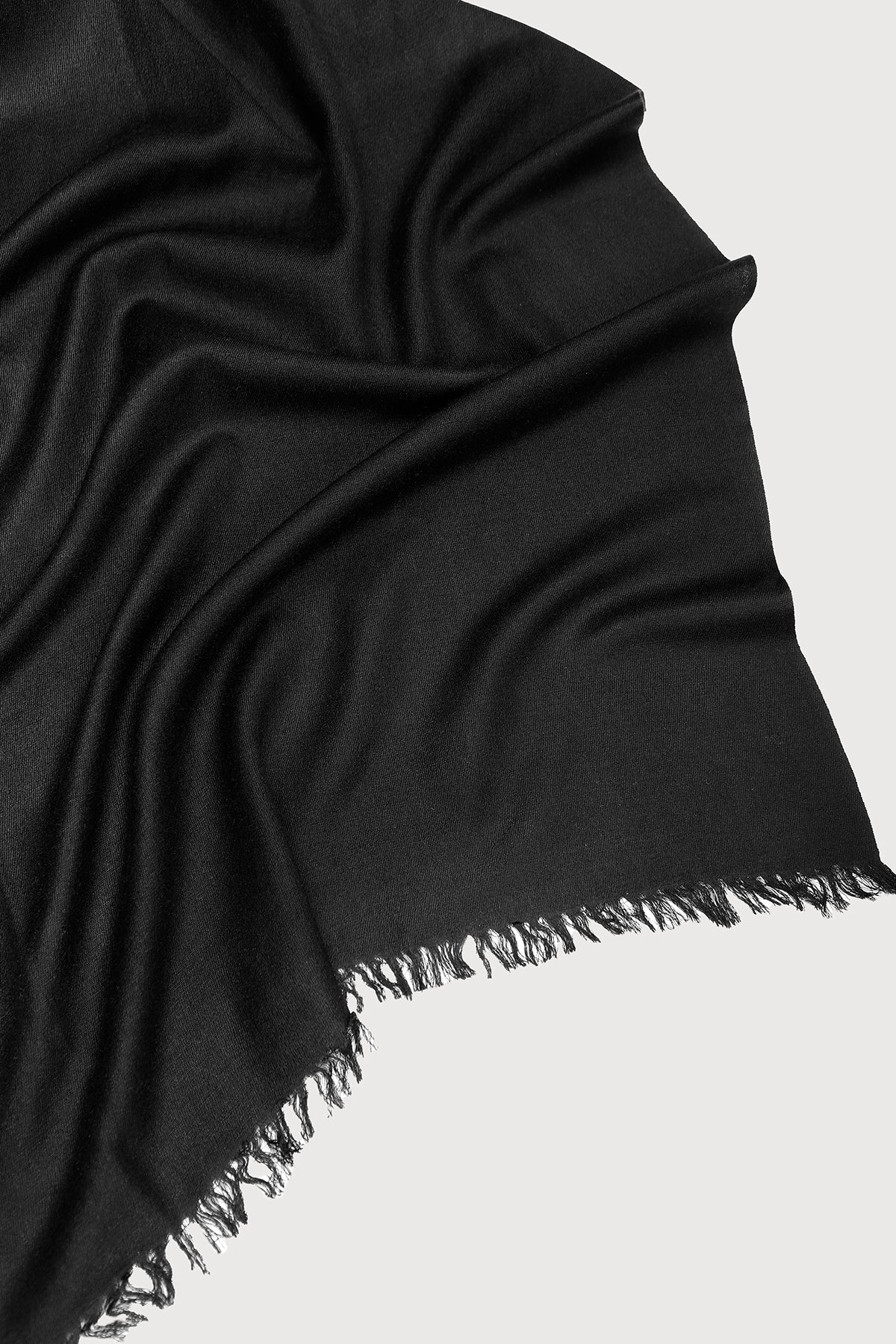 Luxury Cashmere Silk Black Eyelash Scarf - Soft Winter Wrap for Women - Perfect for Cold Weather, Office, and Evening Outfits