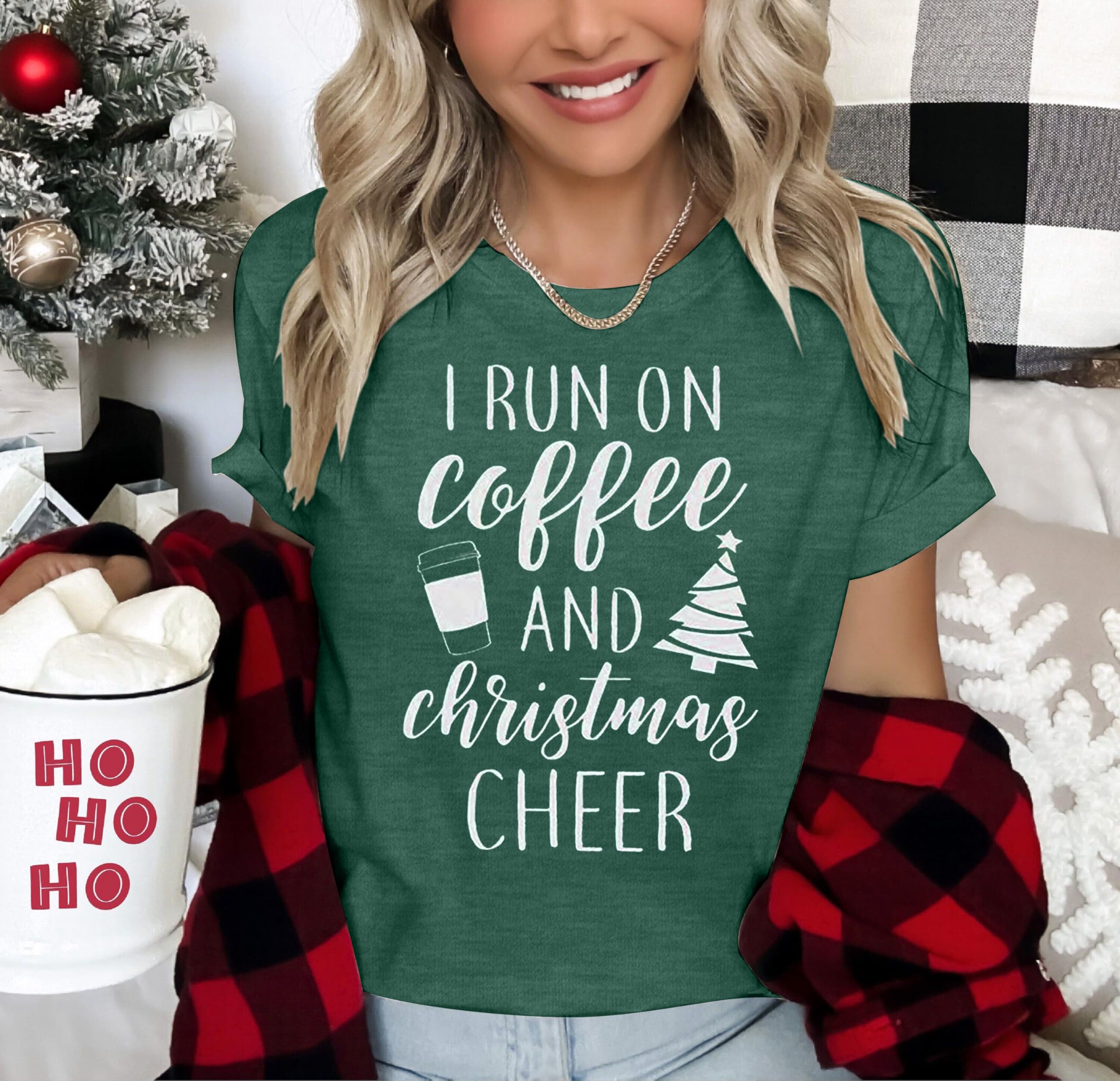 LUKYCILD Women's Christmas Shirts - Festive Holiday Tees for Teachers & Women | Perfect for Christmas Parties, Family Gatherings & Office Celebrations