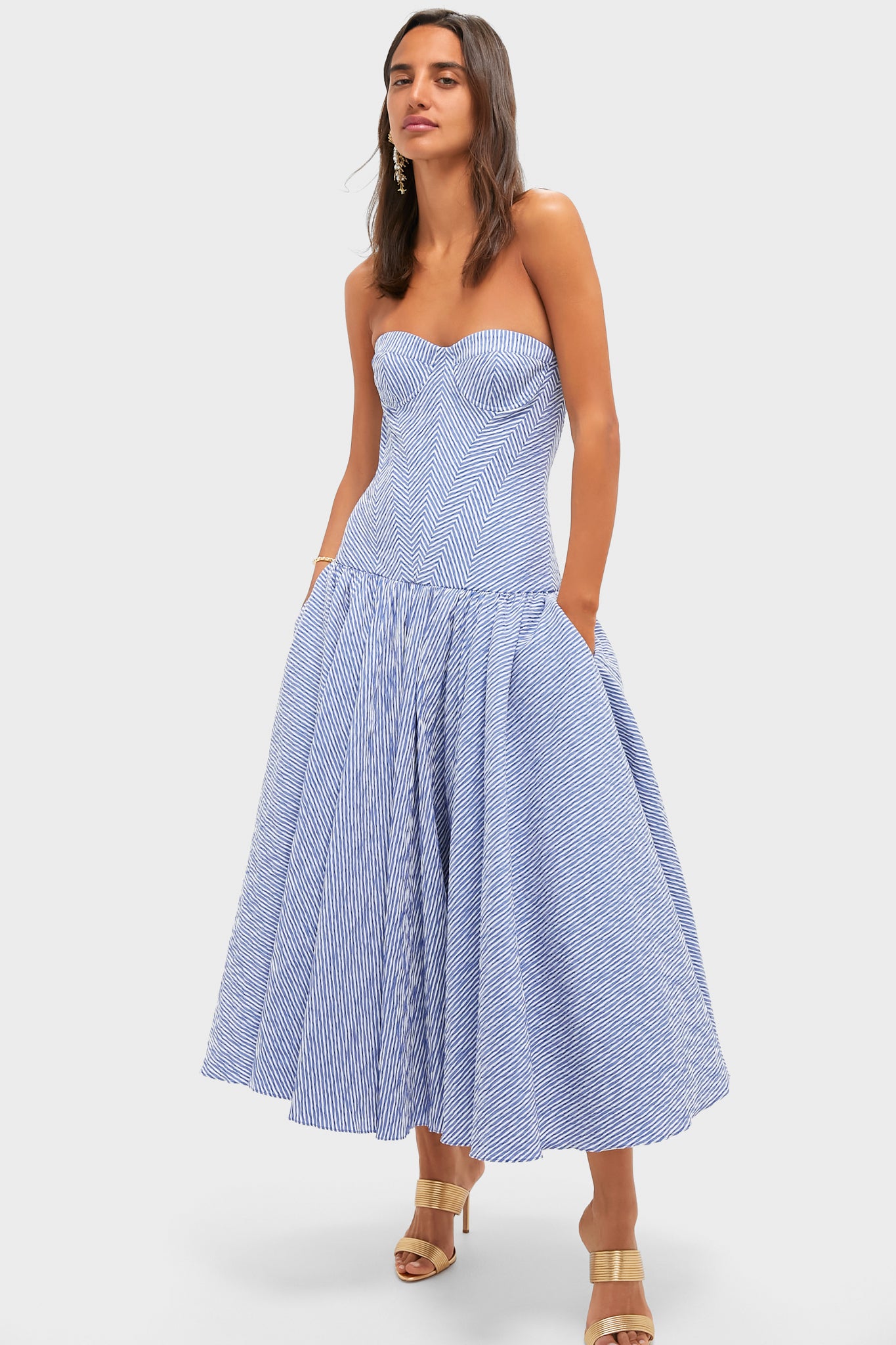 Stylish Blue Stripe Summer Dress for Women - Lightweight & Comfortable Casual Wear - Perfect for Beach, Vacation, and Outdoor Activities