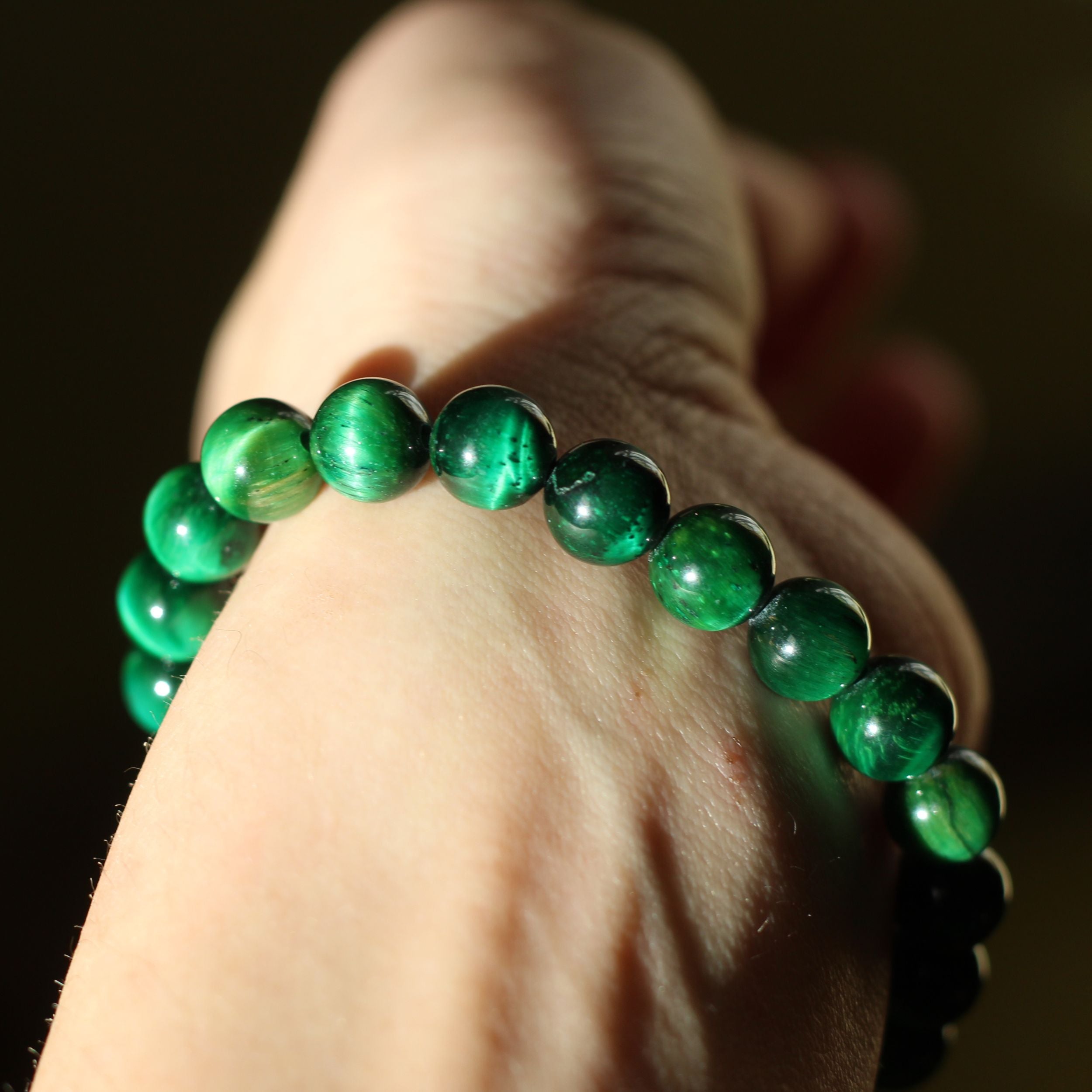 Green Tiger Eye Bracelet for Women - Natural Stone Beaded Healing Jewelry for Protection & Positive Energy - Perfect for Meditation, Yoga & Spiritual Gifts