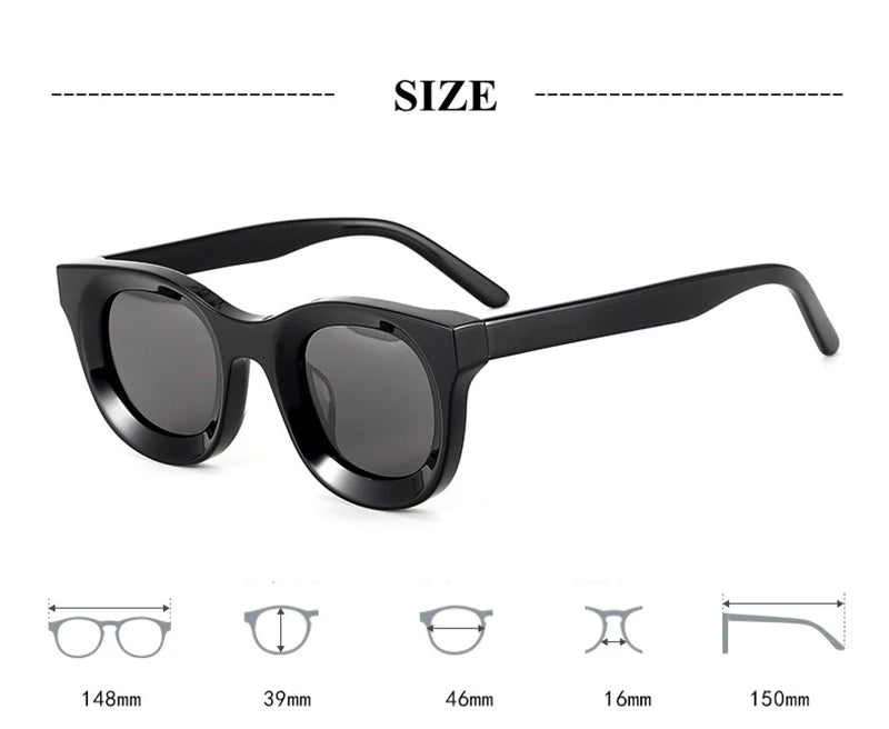 Unisex Black Square Polarized Sunglasses S6688 - Full Rim Thick Acetate Frame for Men & Women - Perfect for Driving, Beach, and Outdoor Activities