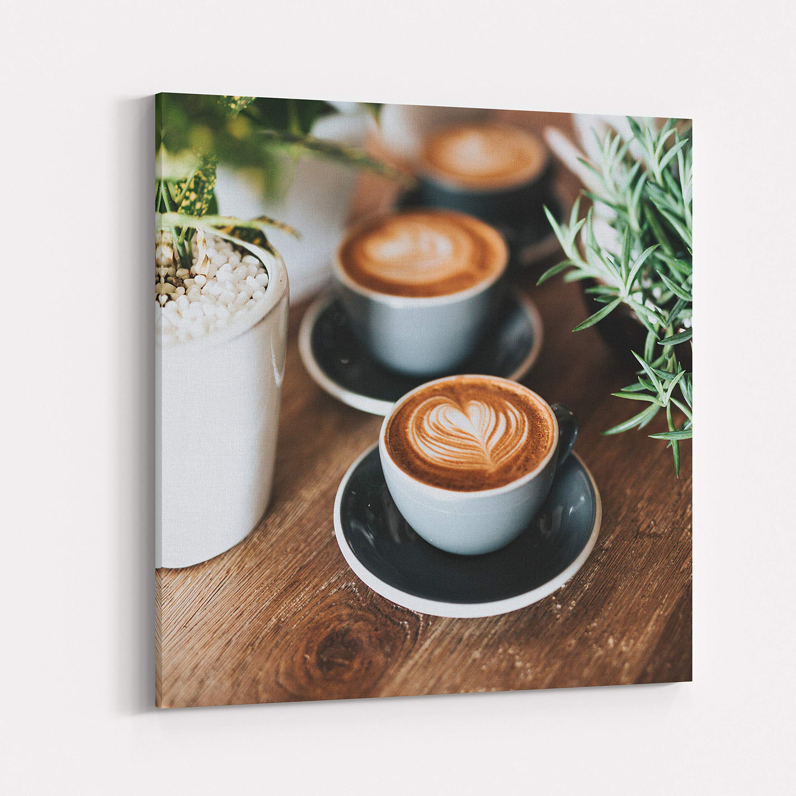 Modern Kitchen Wall Art - 12x12 Cappuccino Themed Dining Room Decor Picture Painting for Home & Kitchen Decor | Perfect for Farmhouse, Apartment, and Coffee Shop Aesthetic