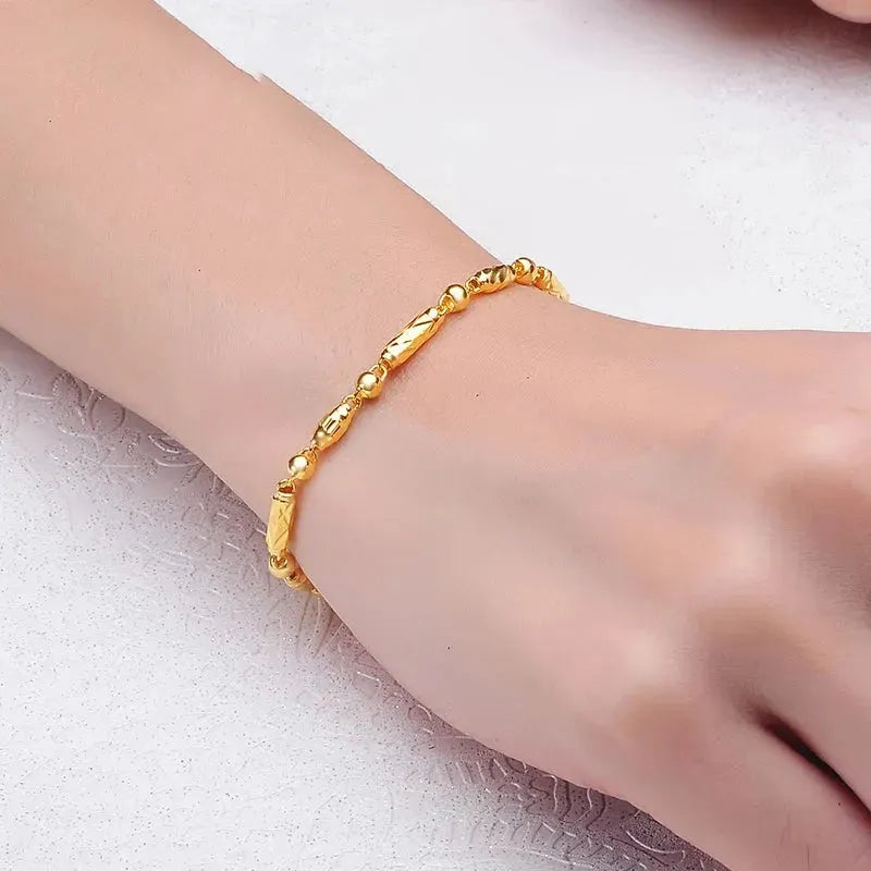 24K Pure Gold Bracelet for Women - 999 Solid Real Gold Bangle, Upscale Classic Jewelry Gift for Anniversary, Valentine's Day & Special Occasions