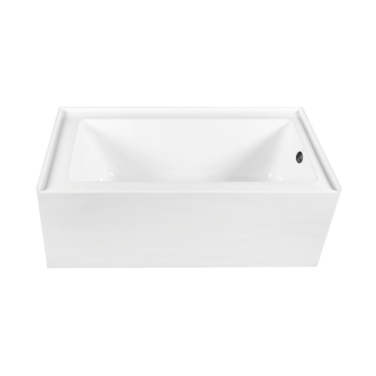 Aqua Eden 66 Inch Acrylic Rectangular 3 Wall Alcove Bathtub Combo with Waste & Overflow Drain - Right Hand Drain, Glossy White/Matte Black - Perfect for Modern Bathroom Renovations & Spa-Like Retreats