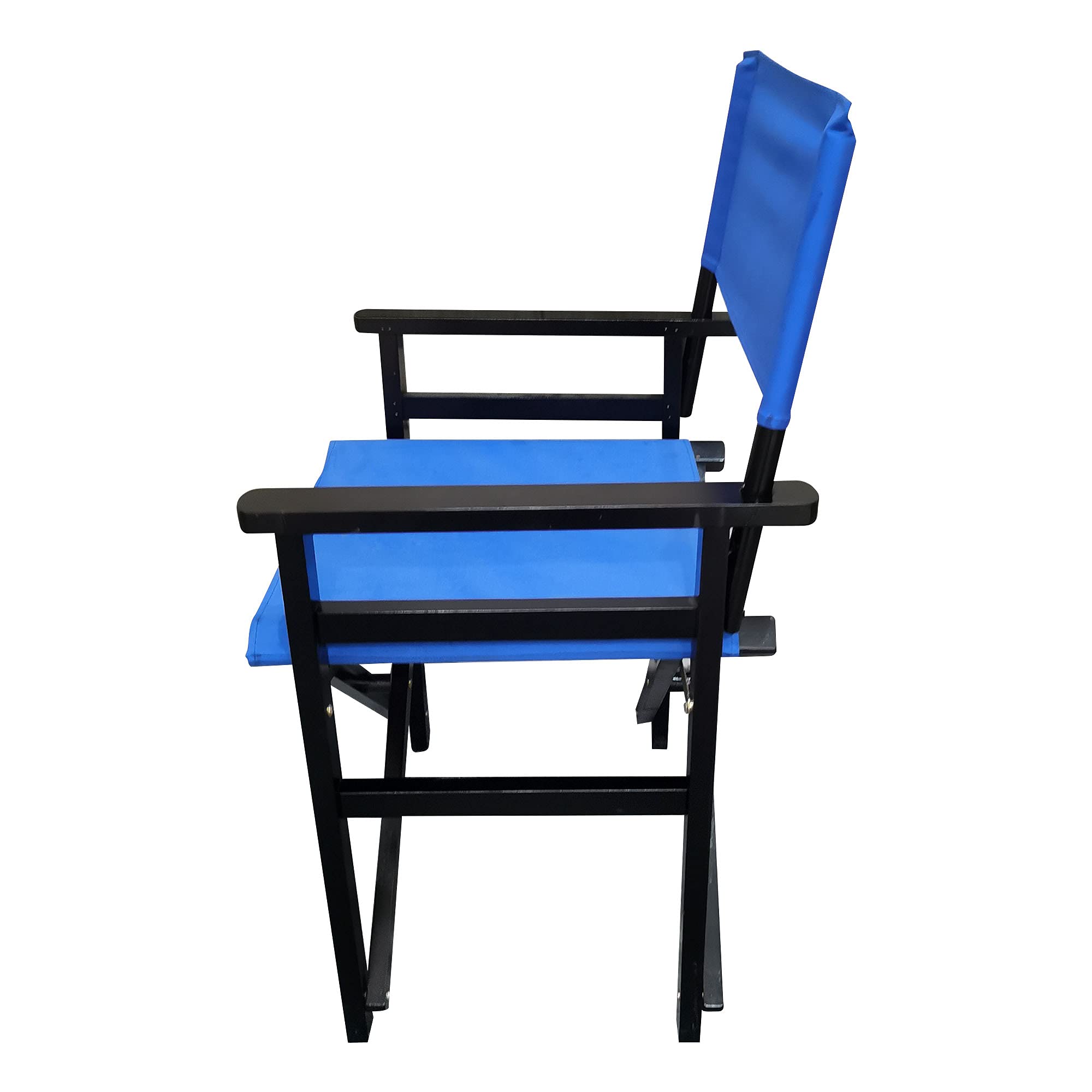 2-Pack Portable Folding Director Chairs - Wooden Frame with Durable Canvas Seat - Lightweight Camping Chairs for Outdoor, Patio, Garden, Fishing & Indoor Use - Easy Fold Design (Blue) - Perfect for BBQs, Beach Trips, Tailgating & Backyard Relaxation
