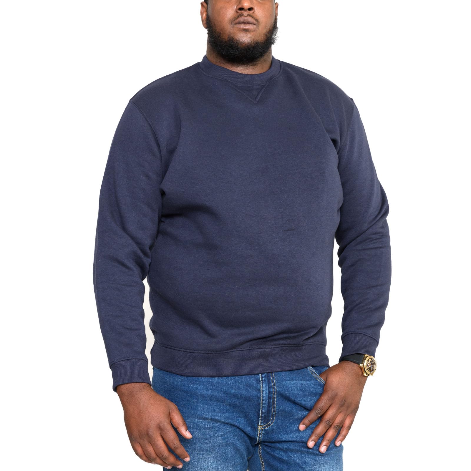 Rockford Men's Big & Tall Crew Neck Sweatshirt D555 - Comfortable Cotton Pullover for Casual Wear, Workout & Lounge