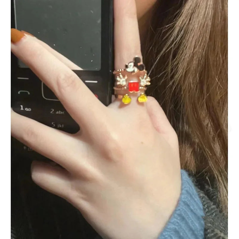 Disney Anime Mickey Mouse Girls Ring - Cute Cartoon Jewelry for Kids & Teens - Perfect for Birthday Gifts, Parties & Everyday Wear