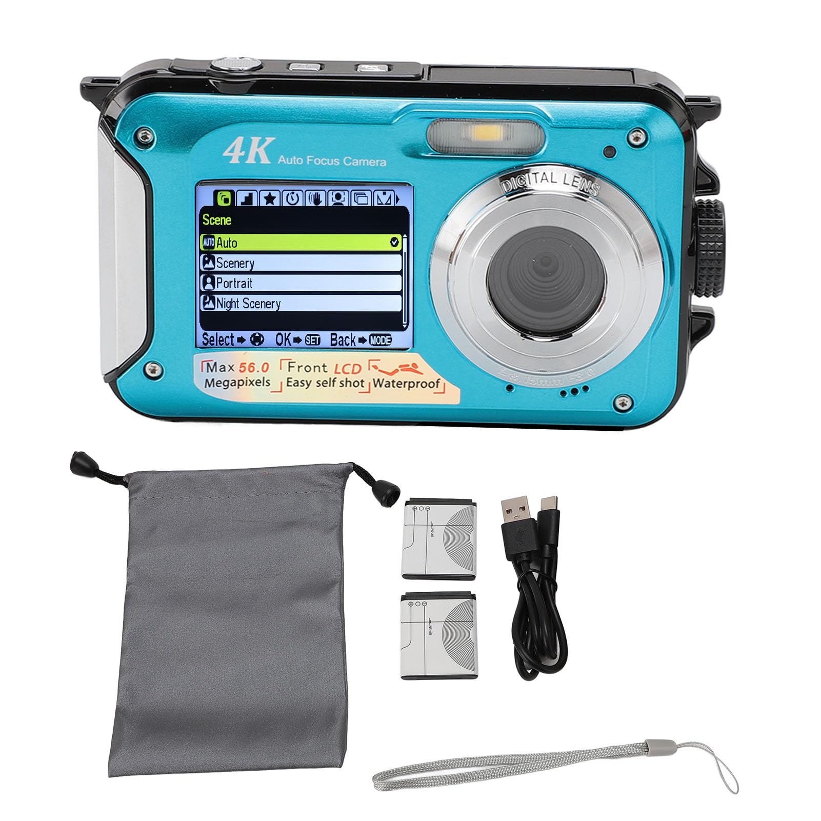 4K Waterproof Digital Camera with 2.8