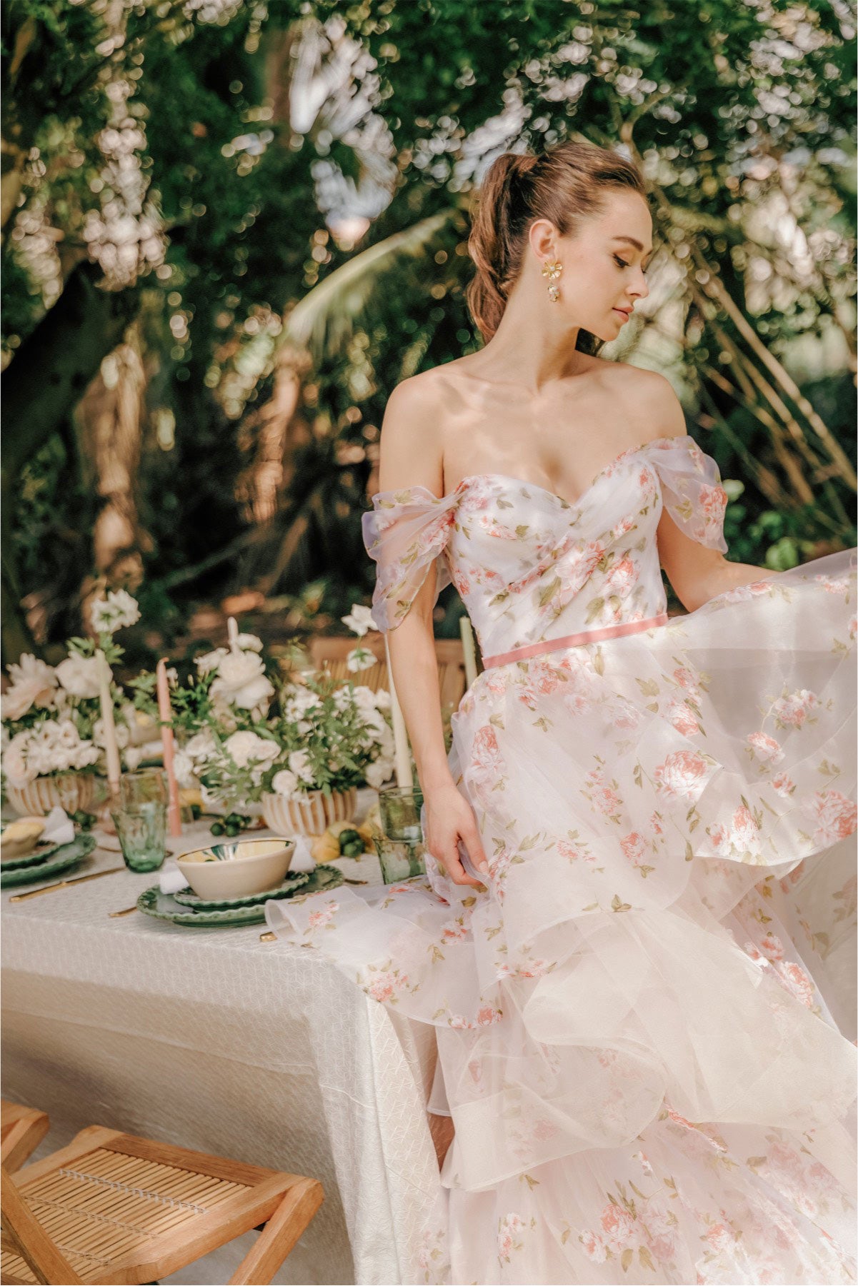 Wtoo Rosabel Floral Gown - Elegant Wedding Dress with Lace Appliques & Floral Embroidery | Perfect for Bridal Ceremonies, Formal Events & Special Occasions