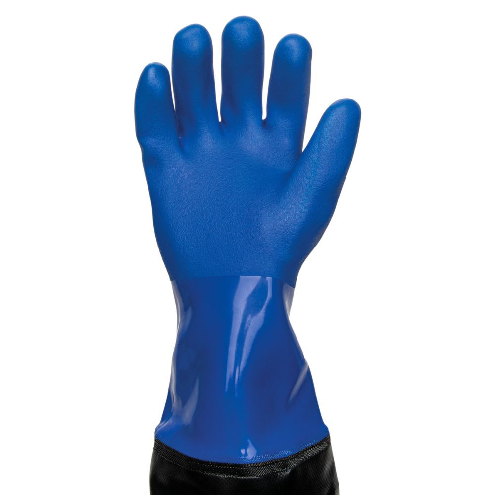 212 Performance BSHRC 03 013 Heat & Liquid Resistant Elbow Length Work Gloves - 3XL Blue/Black for Welding, Chemical Handling & Industrial Safety Protection