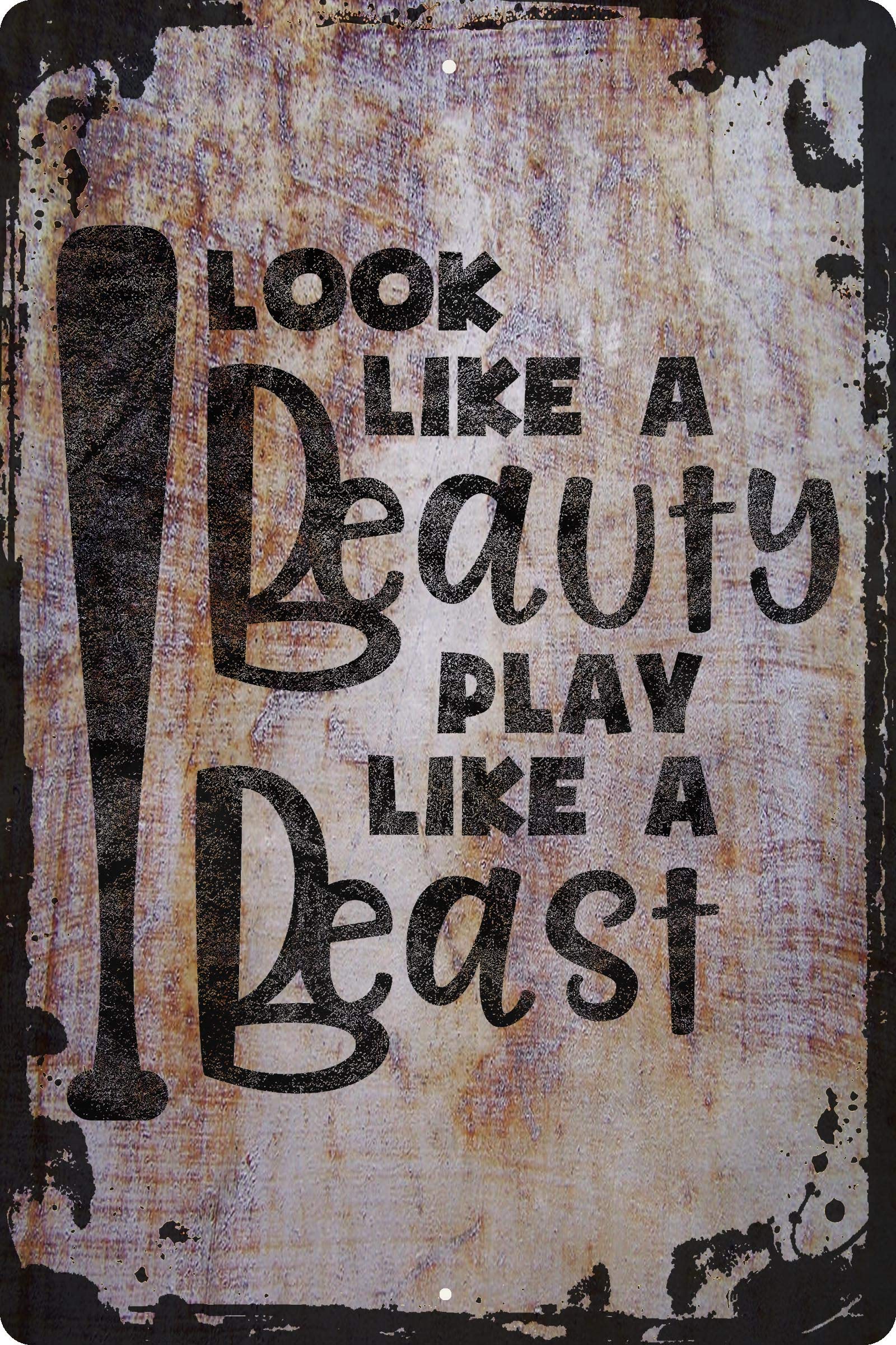Funny Softball Wall Art Decor - 12x18 Inch Beige Sports Poster - Perfect Gift for Athletes & Softball Lovers - Great for Game Room, Bedroom, or Office Decor