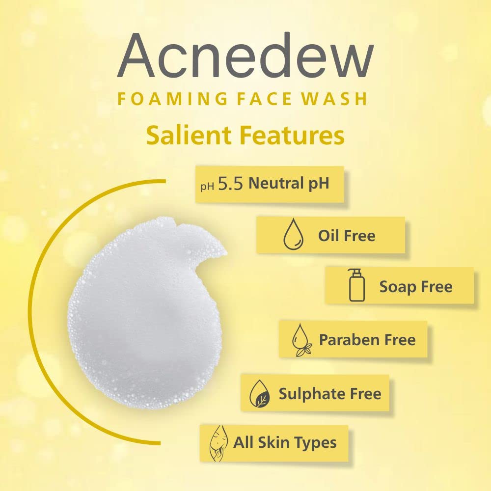 Acnedew Salicylic Acid 1.2% & Tea Tree Oil Foaming Face Wash - Oil Free, Paraben Free & Soap Free Anti Acne Cleanser (100ml, Pack of 2) | Gentle Daily Face Wash for Oily & Acne-Prone Skin | Perfect for Teens & Adults